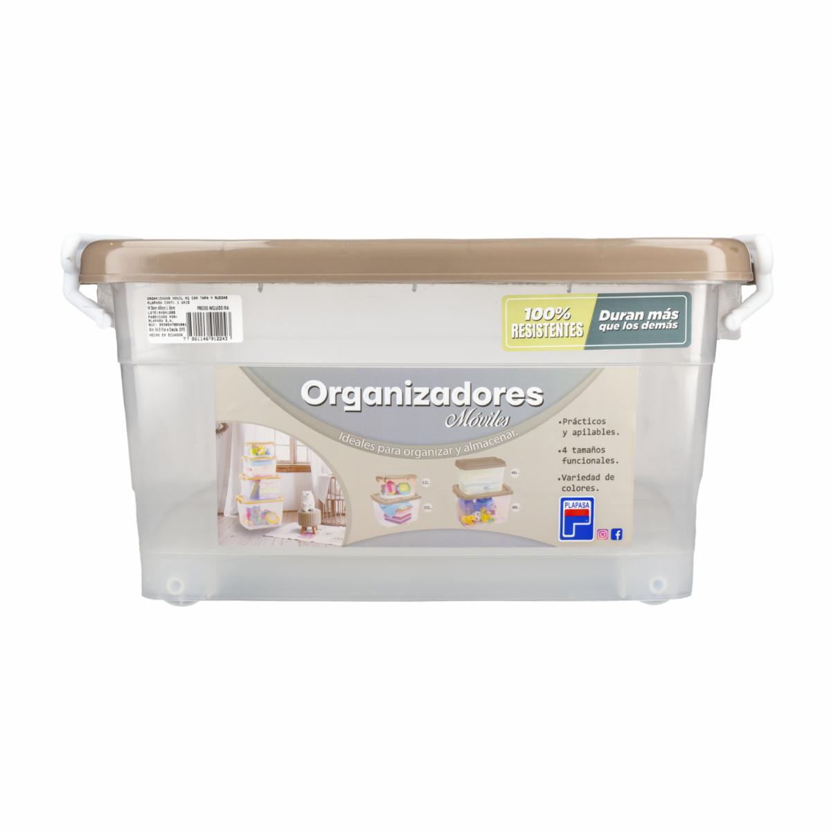 Organizador Móvil N1 Con Tapa Y Ruedas PLAPASA 20 X 29 X 40,5 Cm