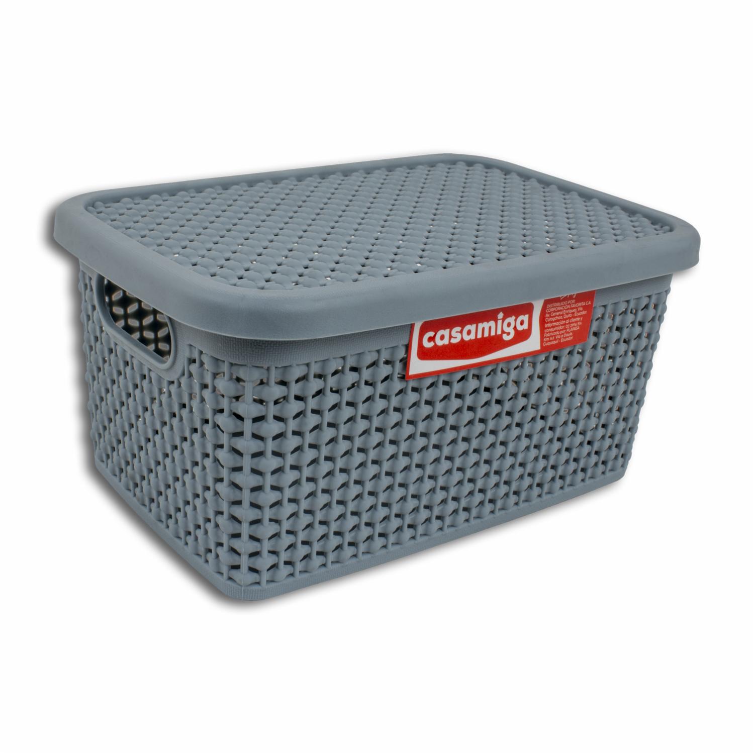 Cesta Para Ropa Spierela Pequeño Gris Y Azul PLAPASA 22,5 X 15 X 10,5 Cm - Image 2