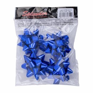 Lazo Estrella No. 6 Metal Azul SPLENDOR X 4 Uds