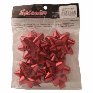 Lazo Estrella No. 6 Metal Rojo SPLENDOR X 4 Uds