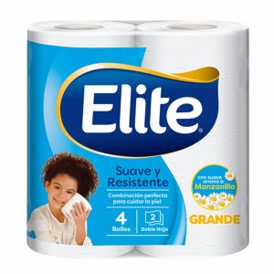 Papel Higiénico Clásico De Manzanilla Grande ELITE 4 Rollos