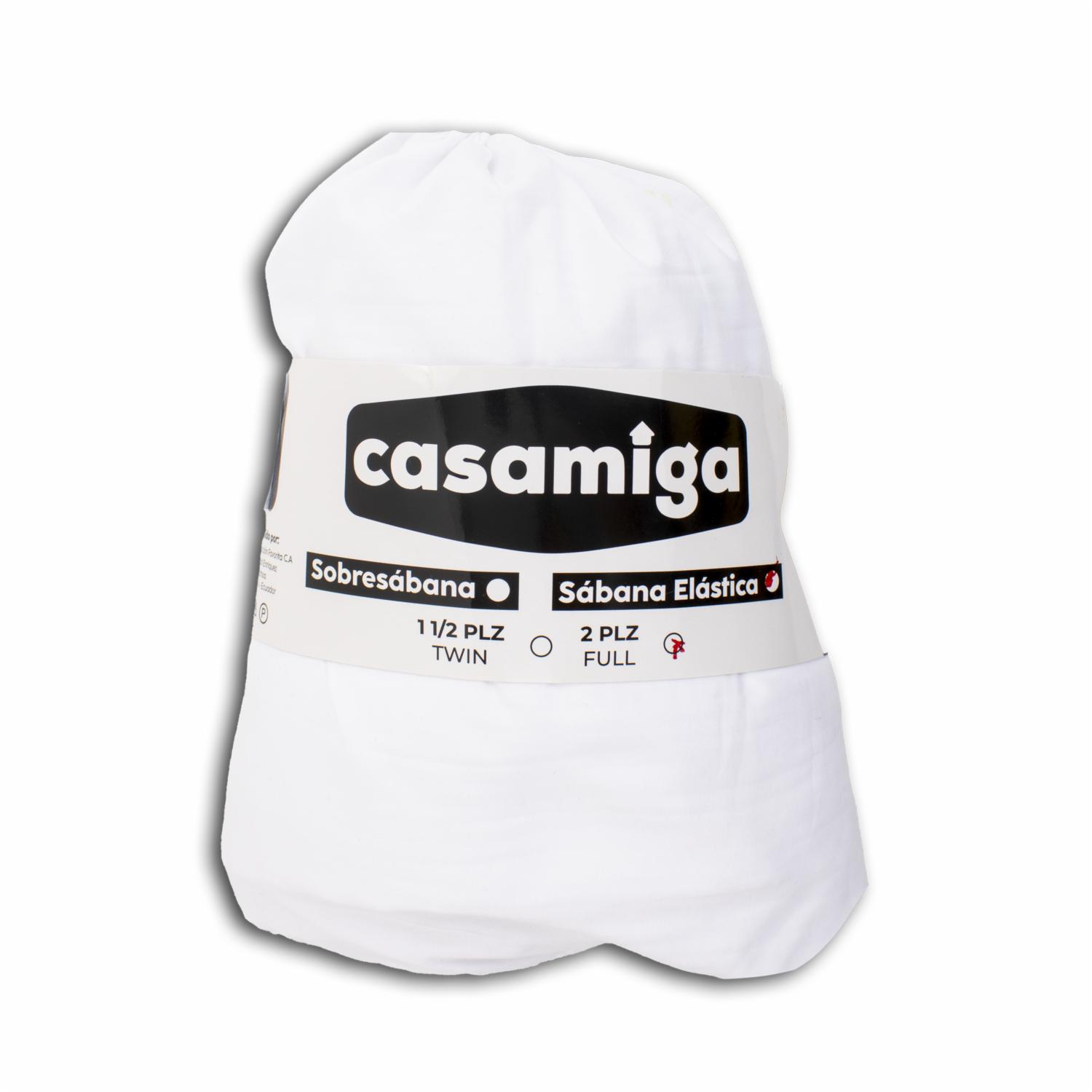 Sábana Elástica Blanca CASAMIGA 2 Plazas