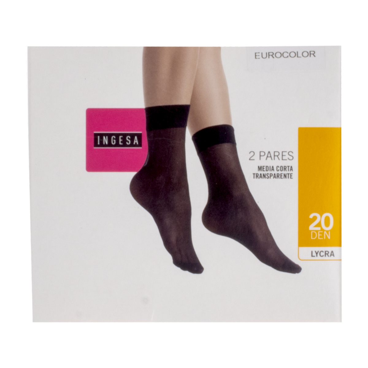 Medias Cortas Lycra Transparente Grafito 20 Den INGESA