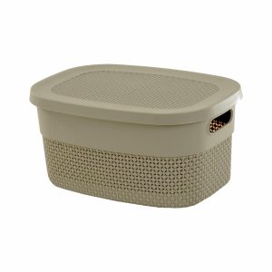 Canastilla Vitta Con Tapa Beige CASA PICA 12 L