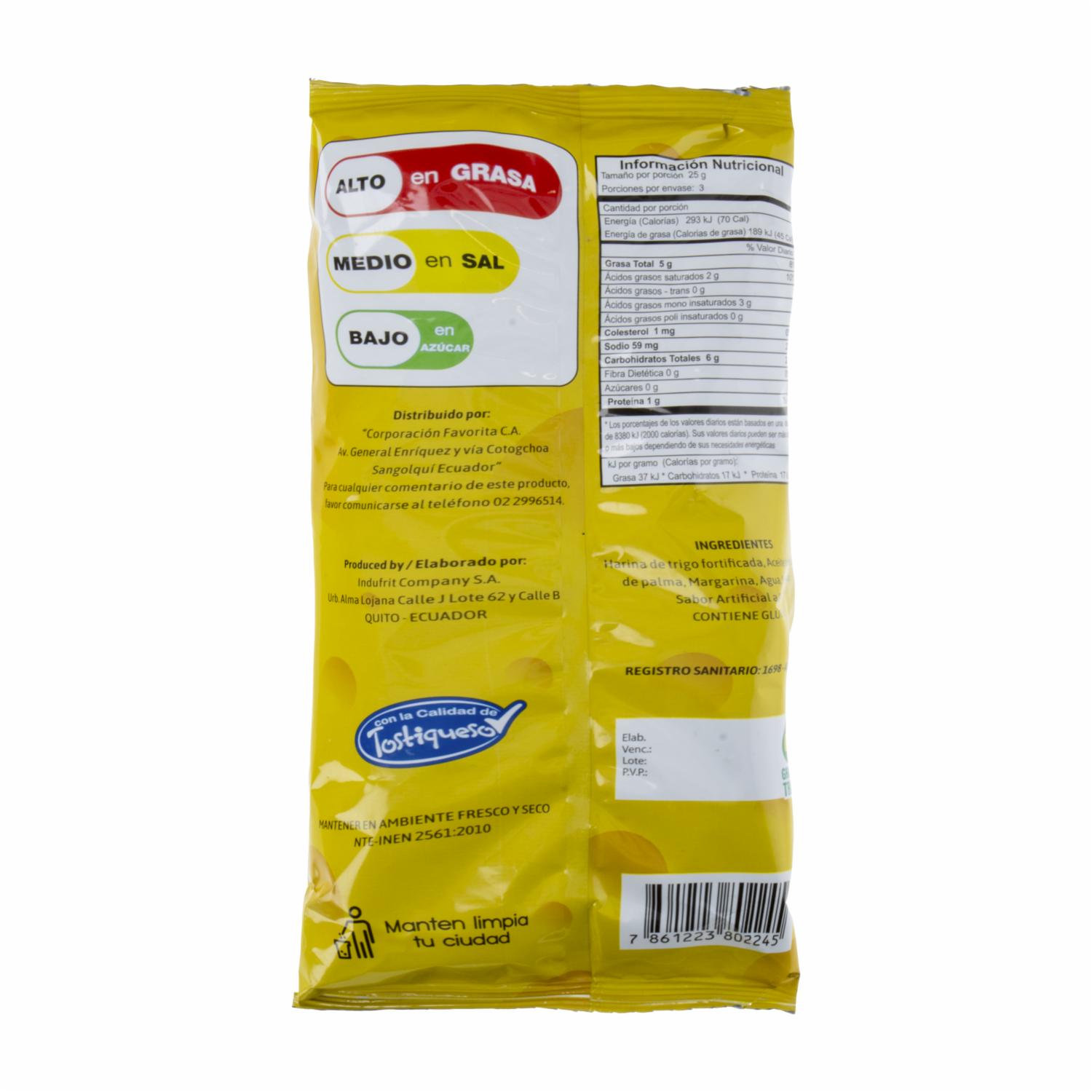 Bocaditos De Harina De Trigo Sabor A Queso KRASH 75 G - Image 2