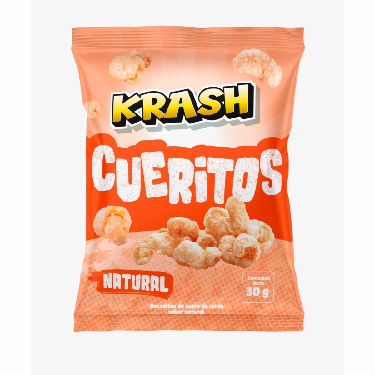 Cueritos Bocaditos De Cuero De Cerdo Sabor Natural KRASH 30 G