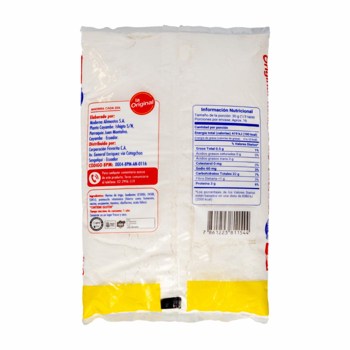 Harina De Trigo Con Polvo De Hornear LA ORIGINAL 500 G - Image 3