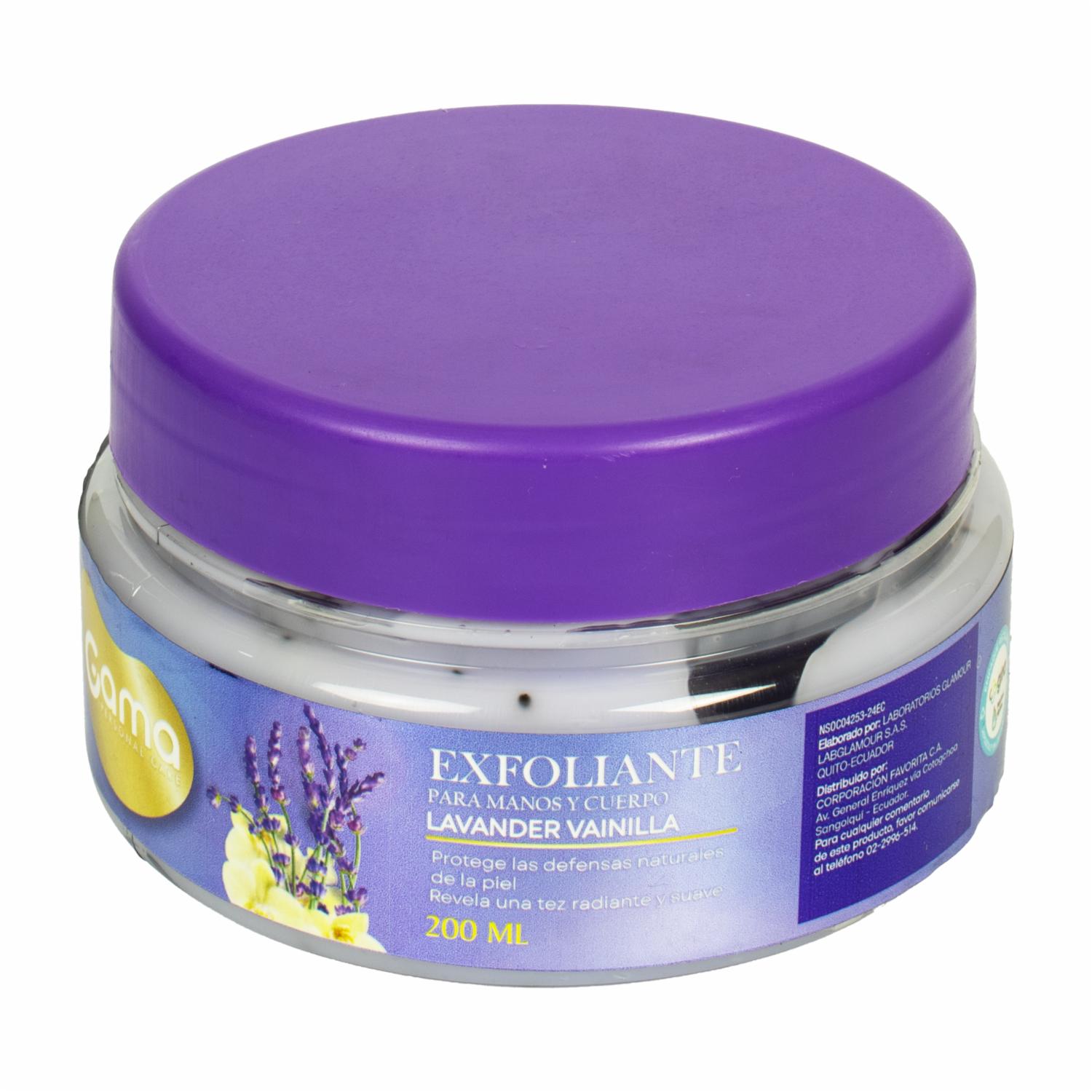 Exfoliante Corporal Fragancia Lavanda Y Vainilla GAMA 200 Ml