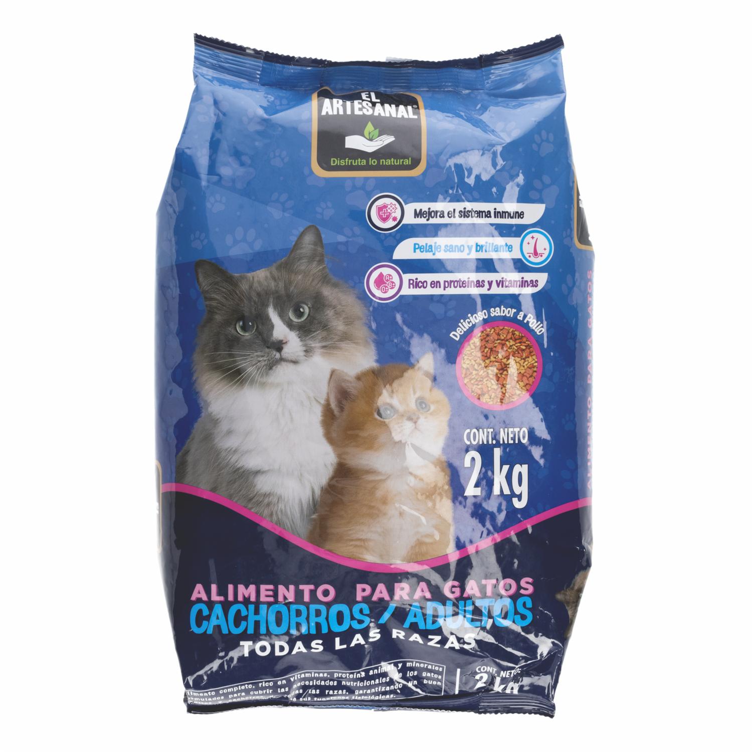 Alimento Para Gatos Cachorros Y Adultos Todas Las Razas Sabor A Pollo EL ARTESANAL 2 Kg