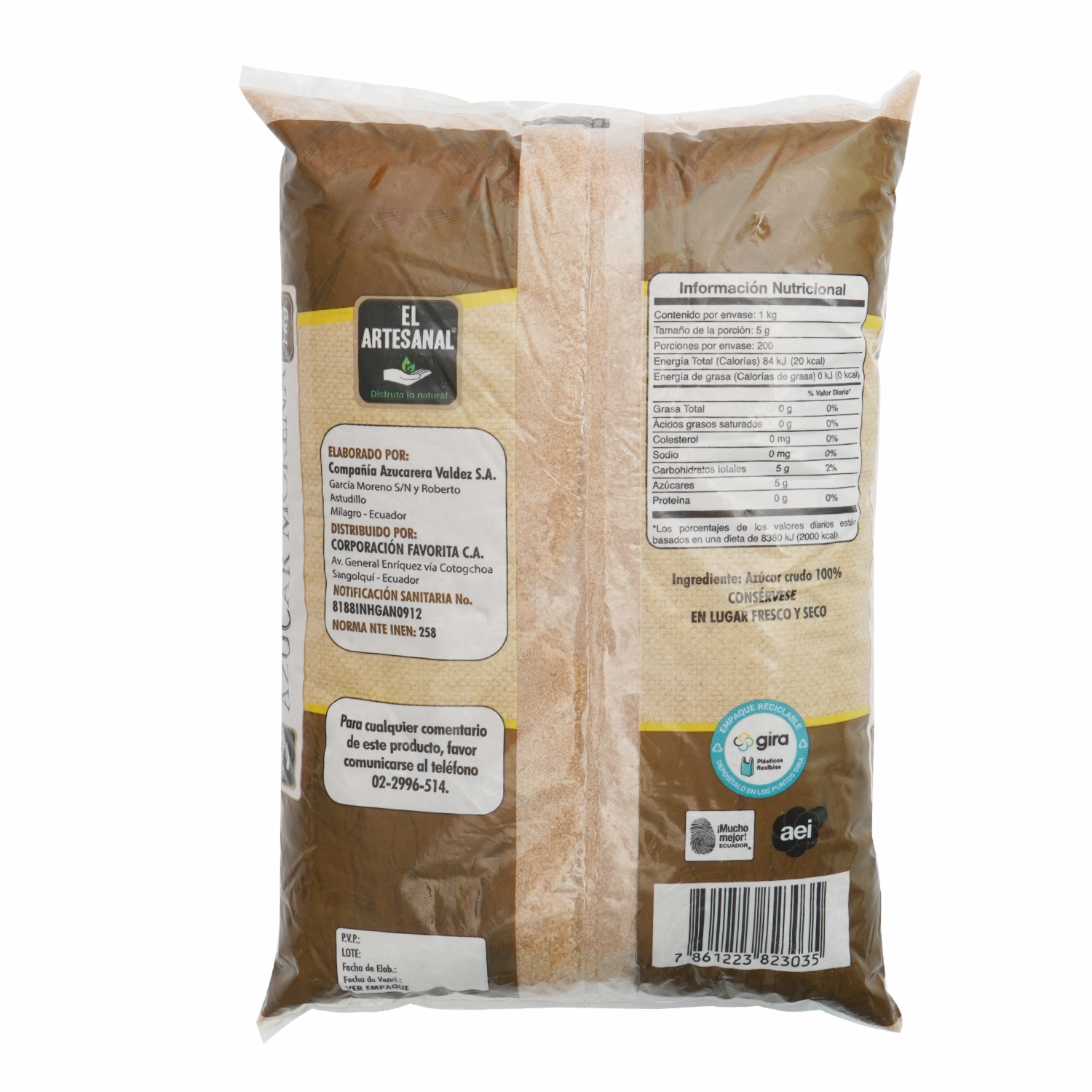 Azúcar Morena EL ARTESANAL 1000 G - Image 3