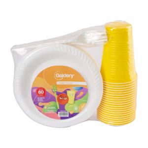 Vajilla Mini Color Combo GOLDERY X 20 Unidades