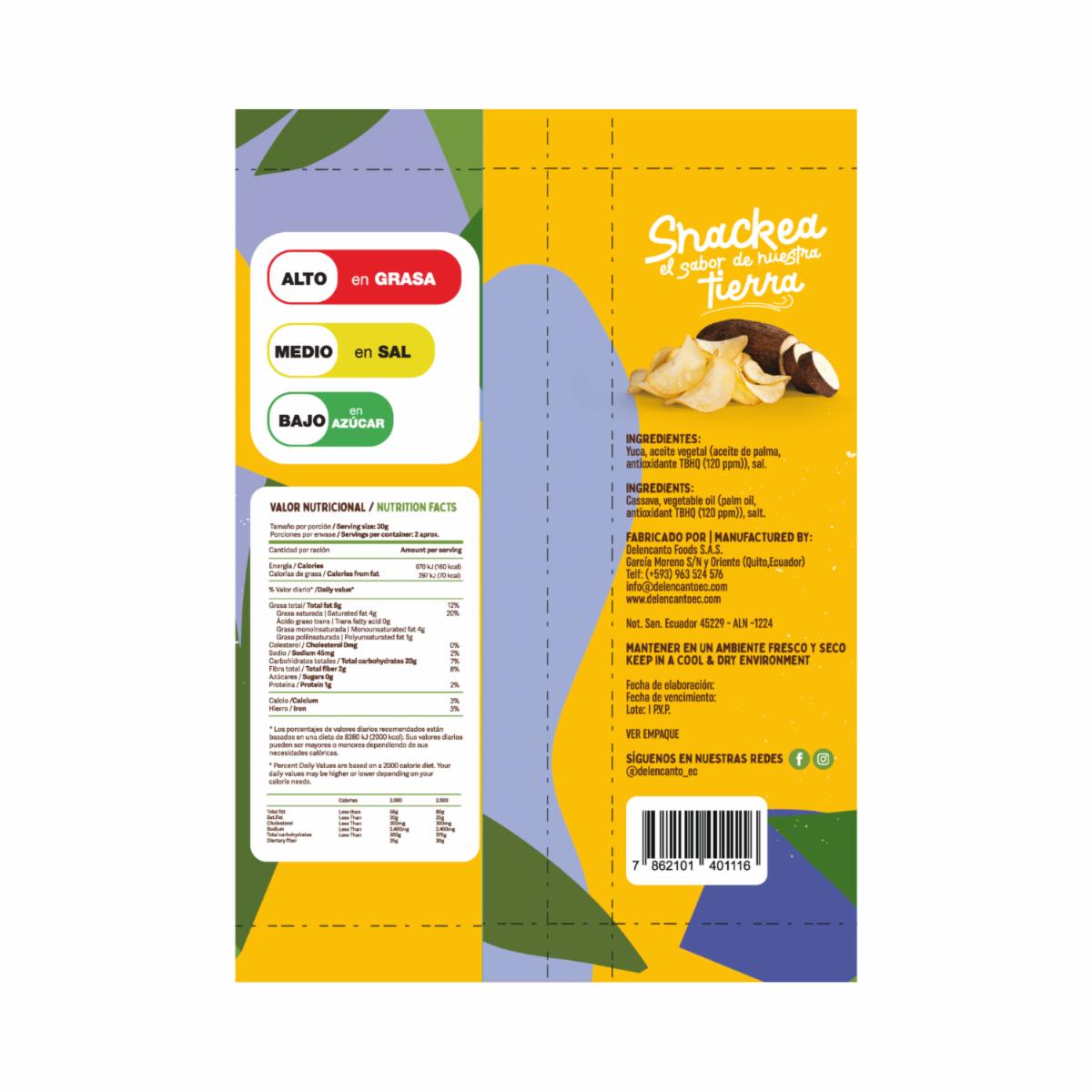 Chips De Yuca Frita Con Sal YUCAS 45 G - Image 3