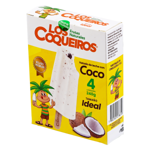 Helado Coco LOS COQUEIROS 4 X 60 G