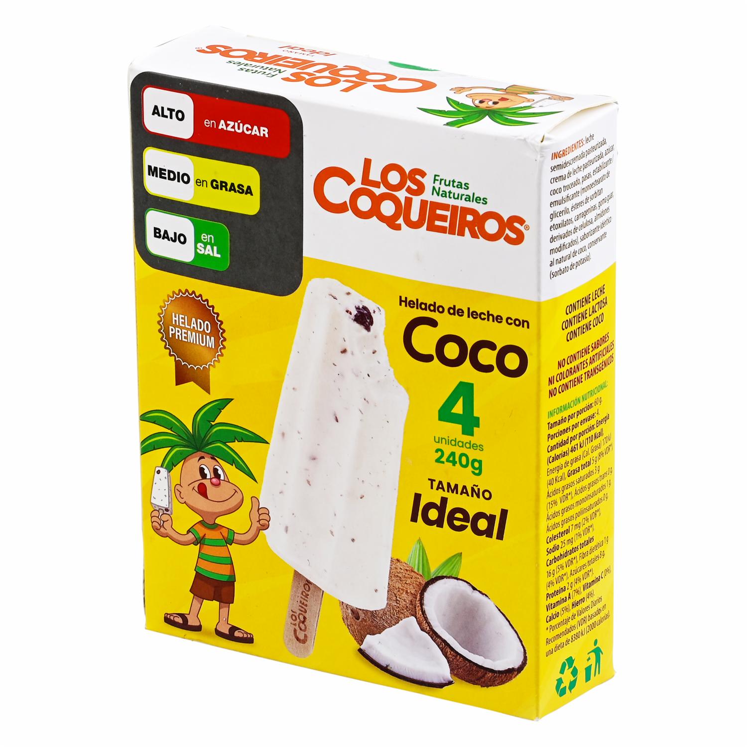 Helado Coco LOS COQUEIROS 4 X 60 G - Image 3