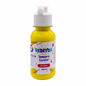 Tempera Escolar Deditos Frasco Color Amarillo DEDITOS 100Ml