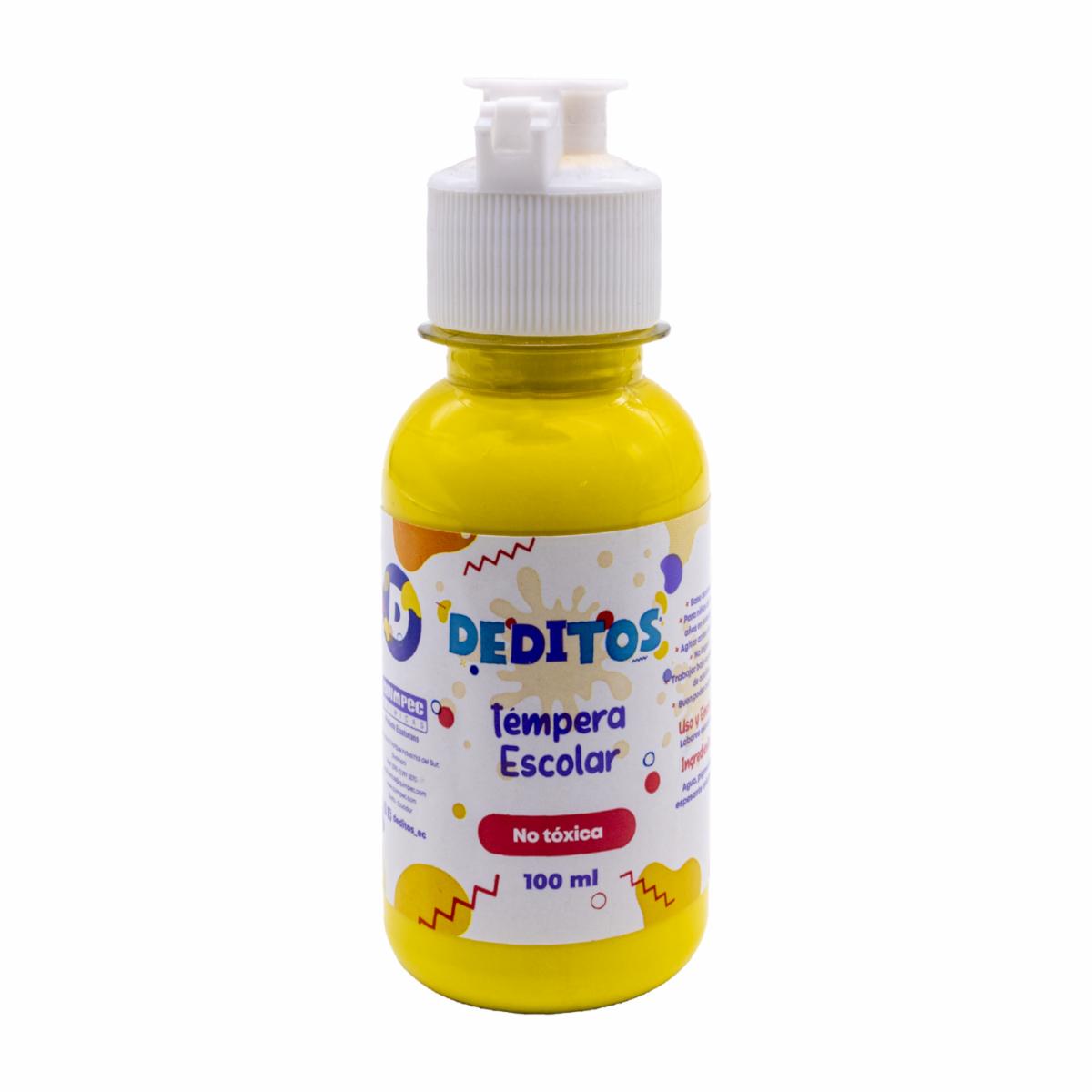 Tempera Escolar Deditos Frasco Color Amarillo DEDITOS 100Ml