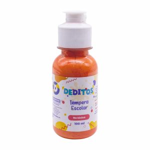 Tempera Escolar Deditos Frasco Color Naranja DEDITOS 100Ml