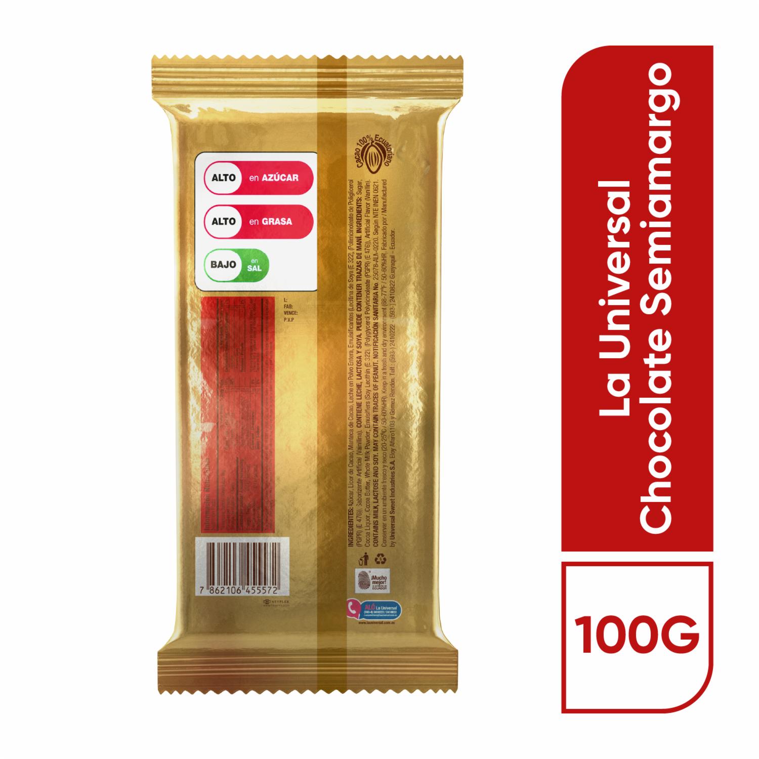 Chocolate Semiamargo SUPERIOR 100 G - Image 3