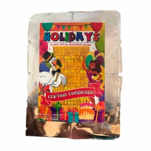 Cortina Decorativa De Fiestas Color Cuadrada Plata HOLIDAY'S 1M*2M