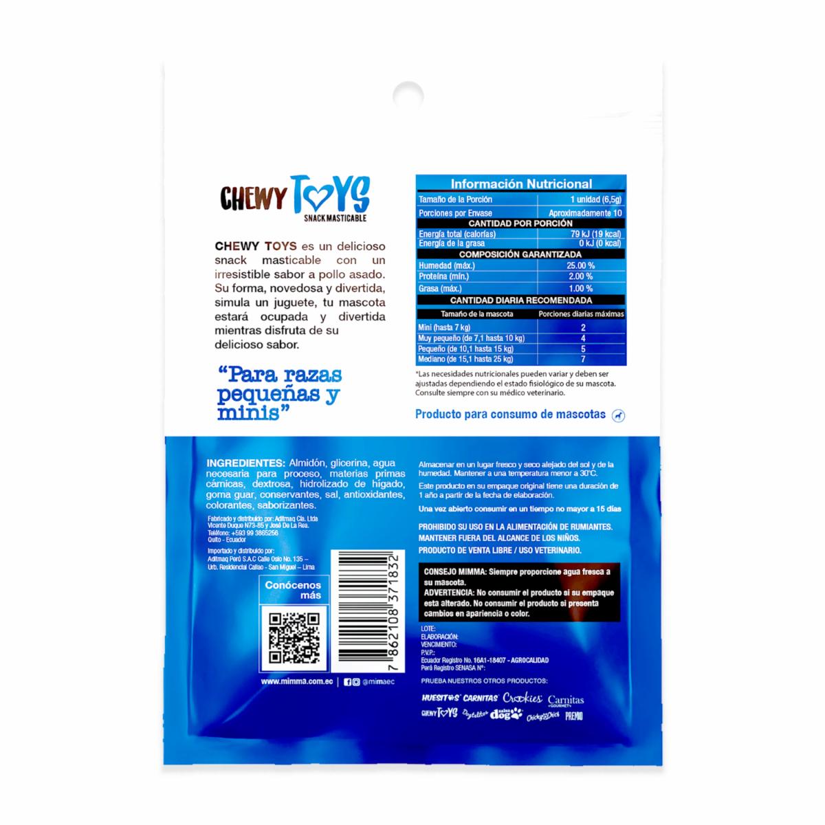 Snack Para Perros Masticable Razas Pequeñas Y Minis Sabor A Pollo Asado CHEWY TOYS 65 G - Image 3
