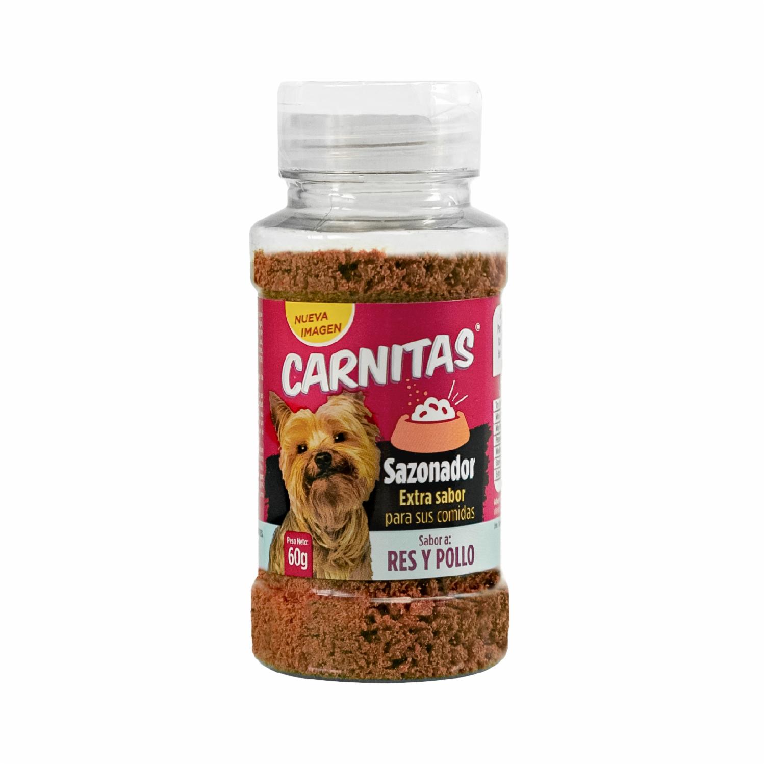 Sazonador Para Comida De Perros Sabor Res Y Pollo CARNITAS 60 G