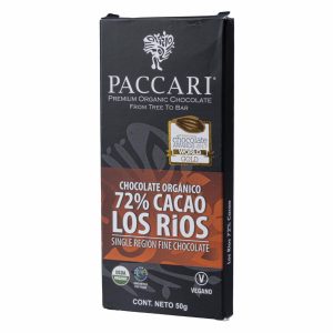 Chocolate Orgánico Los Rios 0,72 Sin Leche PACCARI Tableta