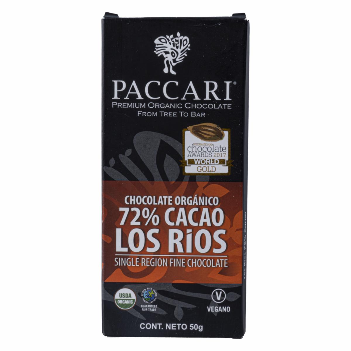 Chocolate Orgánico Los Rios 0,72 Sin Leche PACCARI Tableta - Image 2