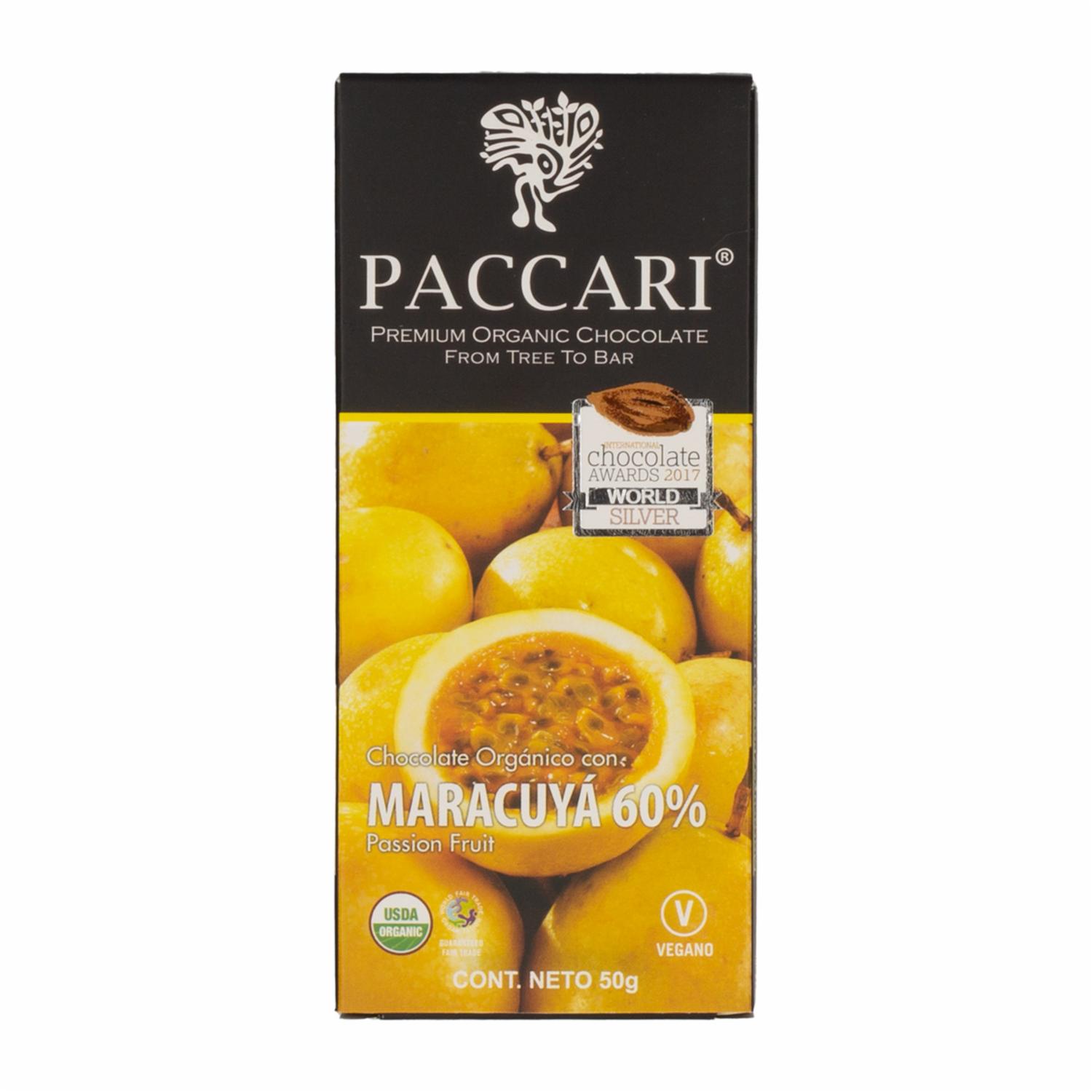 Chocolate Orgánico Maracuyá PACCARI 50 G