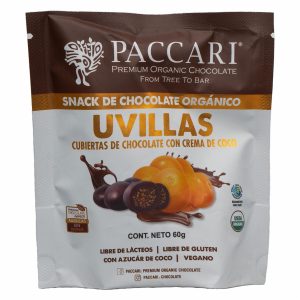 Chocolate Orgánico Uvillas Chocolate Y Crema De Coco PACCARI 60 G