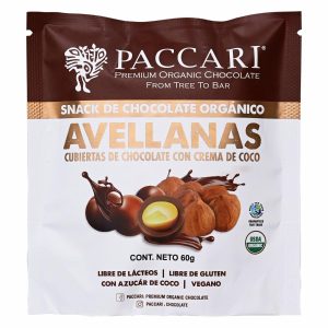 Avellanas Cubiertas De Chocolate Con Crema De Coco PACCARI 60 G