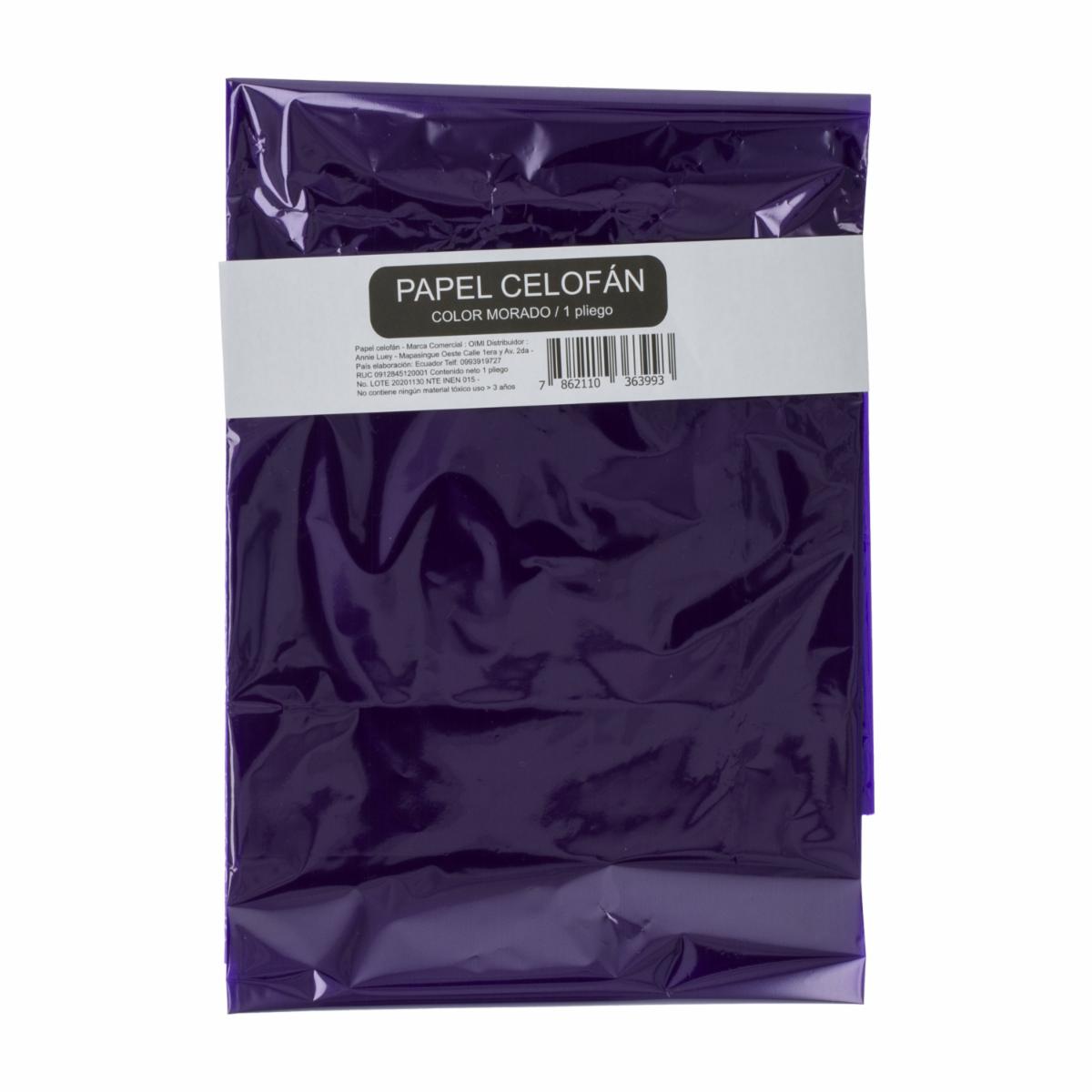 Papel Celofán Tono Morado En Pliego OIMI 110X96