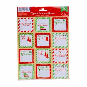 Tarjetas Adhesivas De Para Clásica Navidad OIMI X 12 Uds