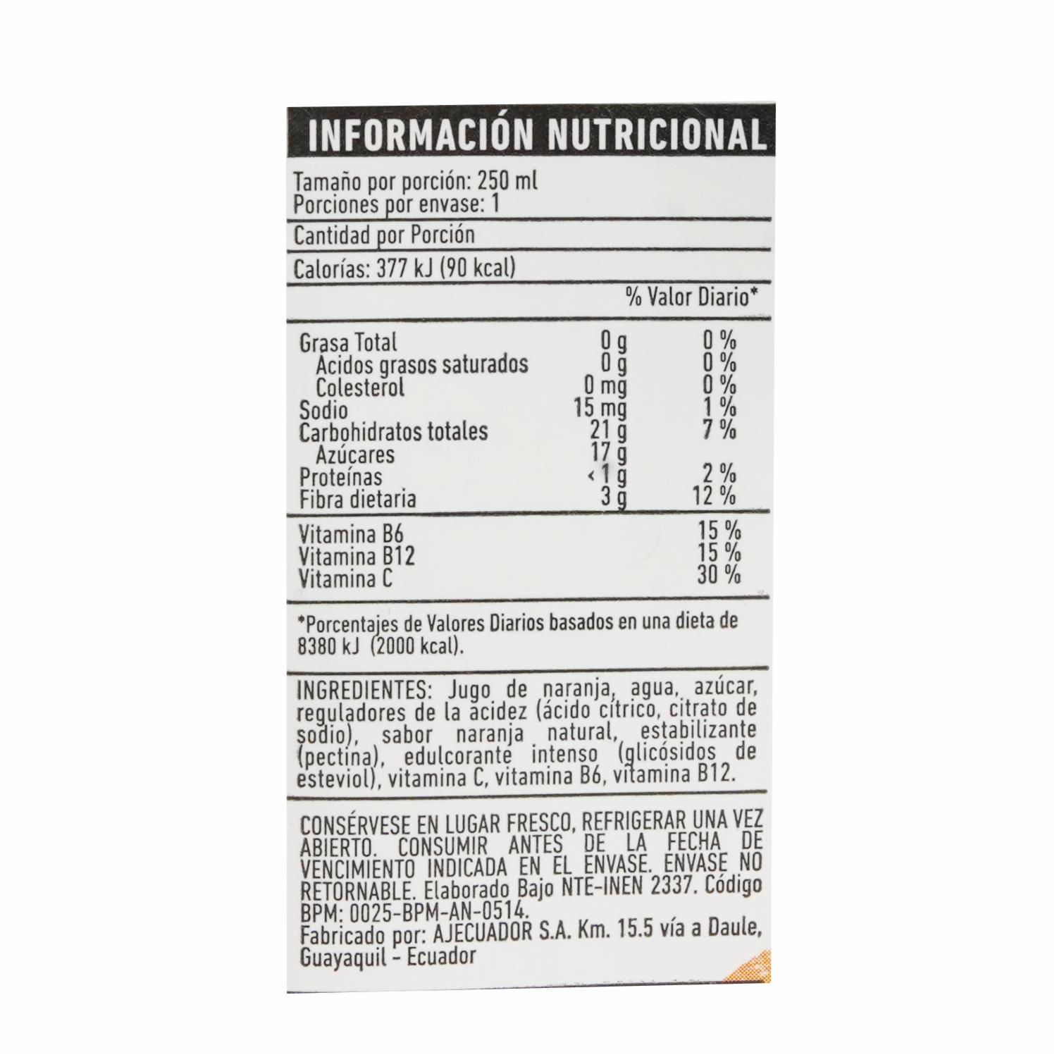Néctar De Naranja PULP 250 Ml - Image 2