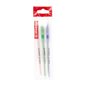Bolígrafo Liner Verde Violeta Y Rosado STABILO Ecopack 3 Uds