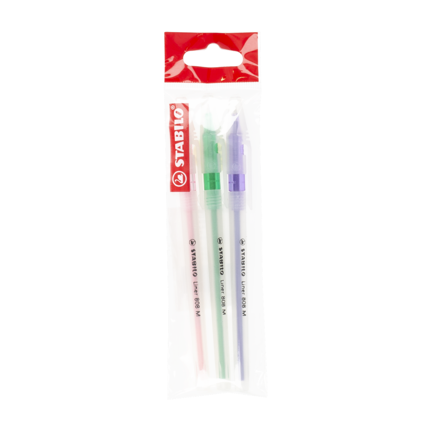 Bolígrafo Liner Verde Violeta Y Rosado STABILO Ecopack 3 Uds