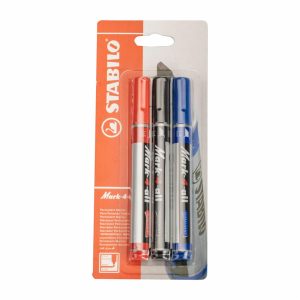 Marcador Permanente Azul Negro Rojo STABILO