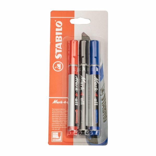 Marcador Permanente Azul Negro Rojo STABILO