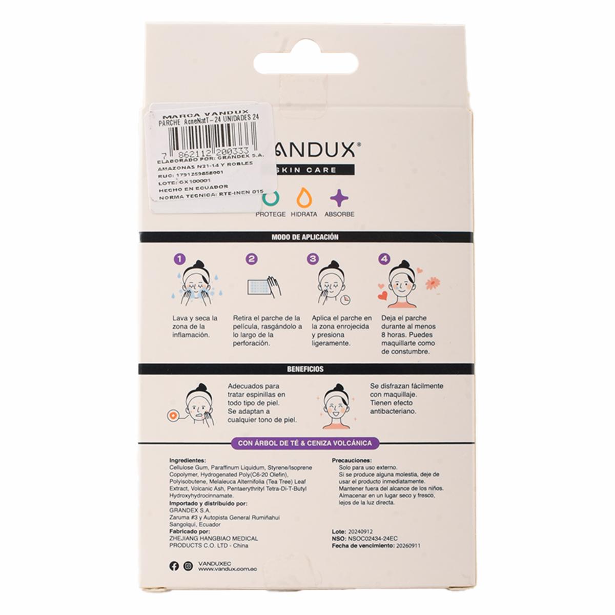 Parches Para Espinillas Con Árbol de Té Y Ceniza Volcánica VANDUX X 24 Uds - Image 2