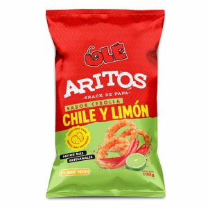 Aritos De Cebolla Sabor A Chile Y Limón OLÉ 100 G