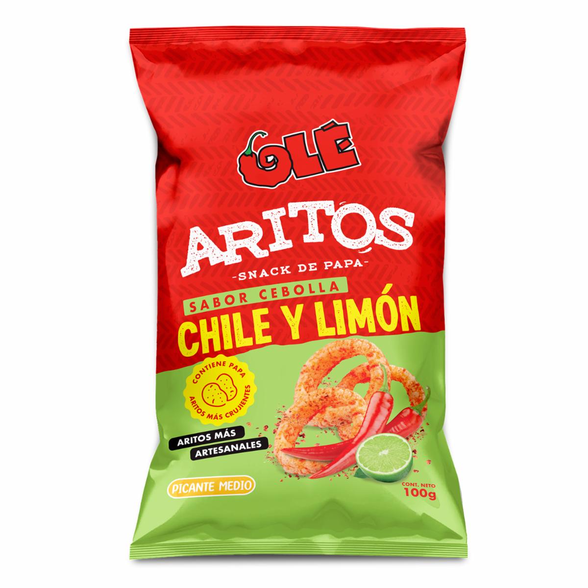 Aritos De Cebolla Sabor A Chile Y Limón OLÉ 100 G