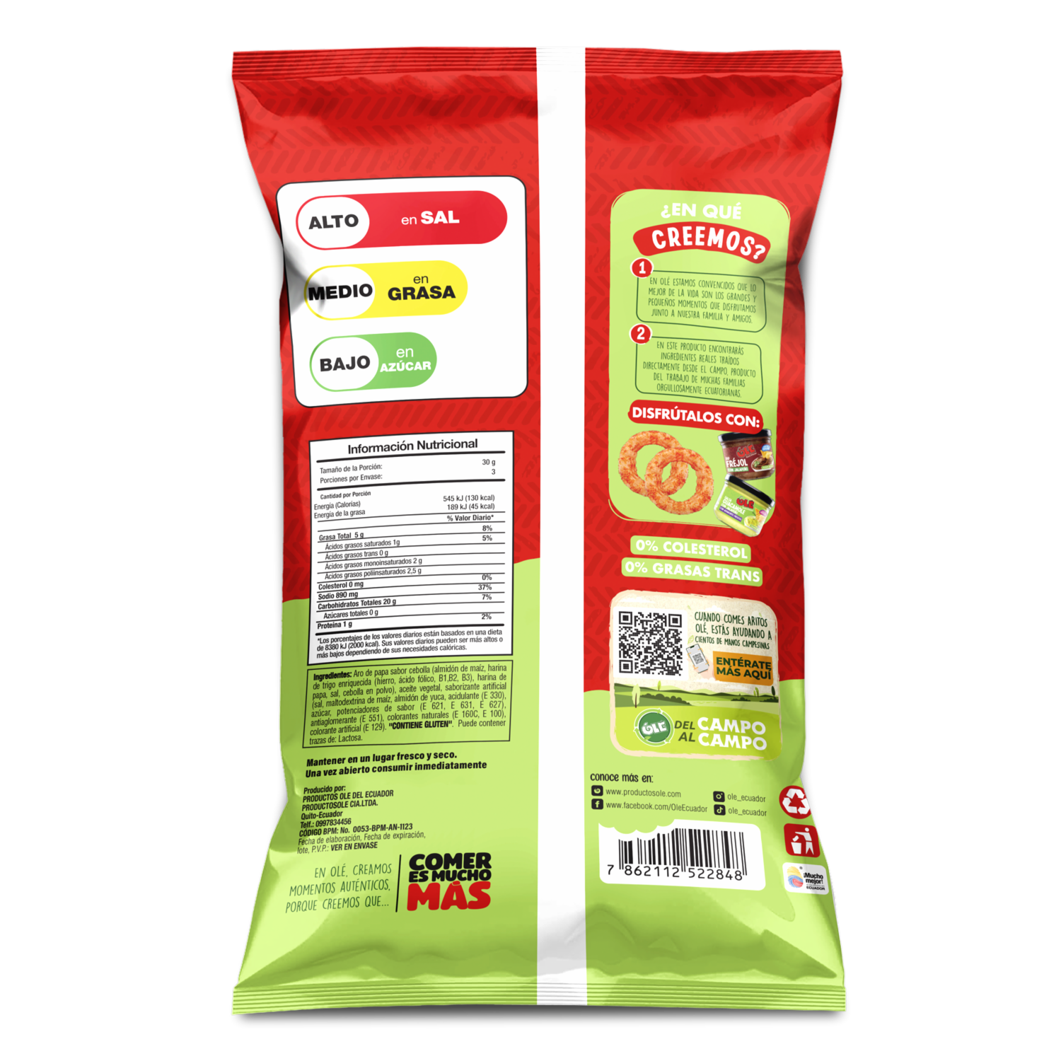 Aritos De Cebolla Sabor A Chile Y Limón OLÉ 100 G - Image 2