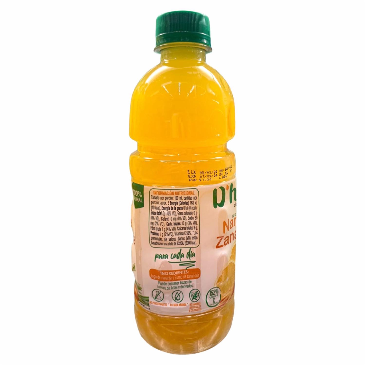 Jugo De Naranja Y Zanahoria 152 % Vitamina C D`HOY 355 Ml - Image 2