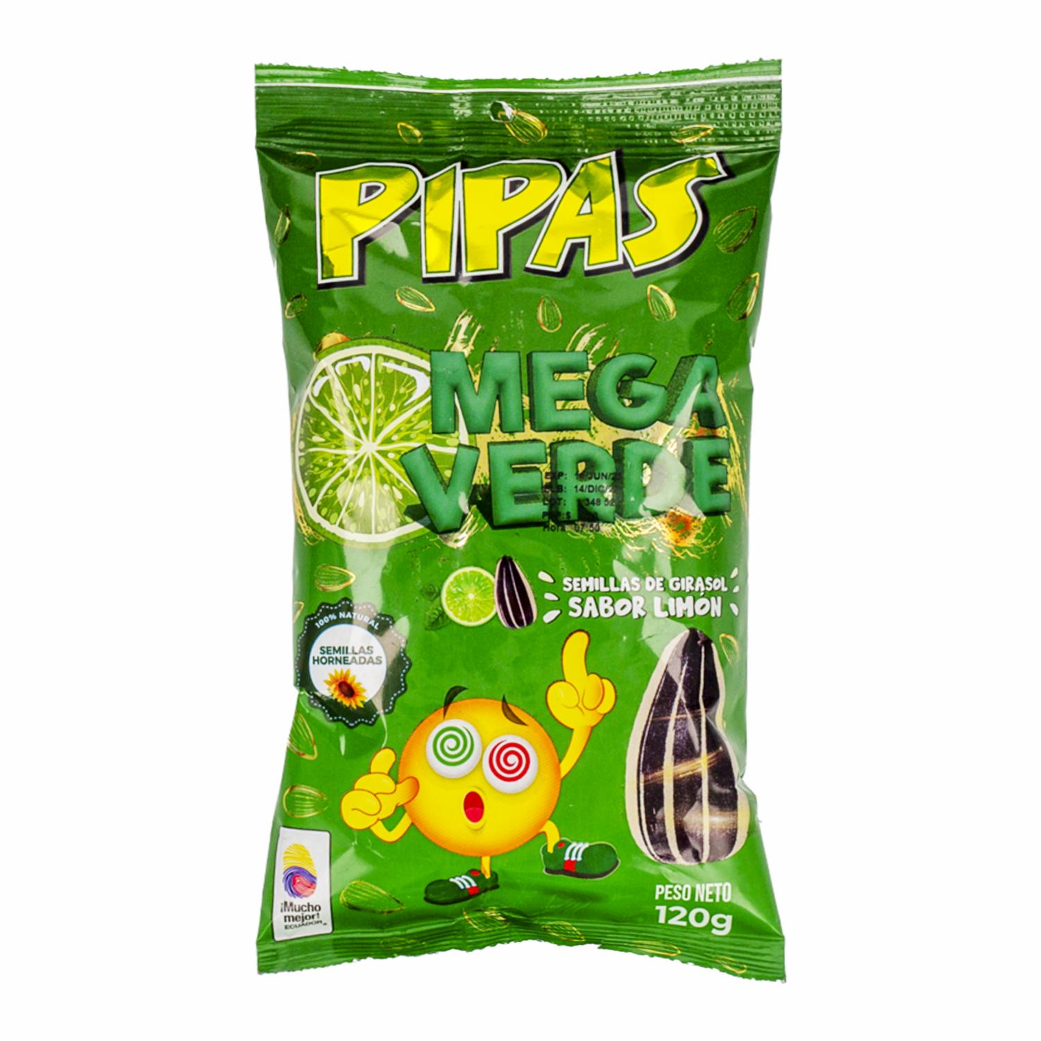 Semillas De Girasol Sabor Mega Limón PIPAS 120 G