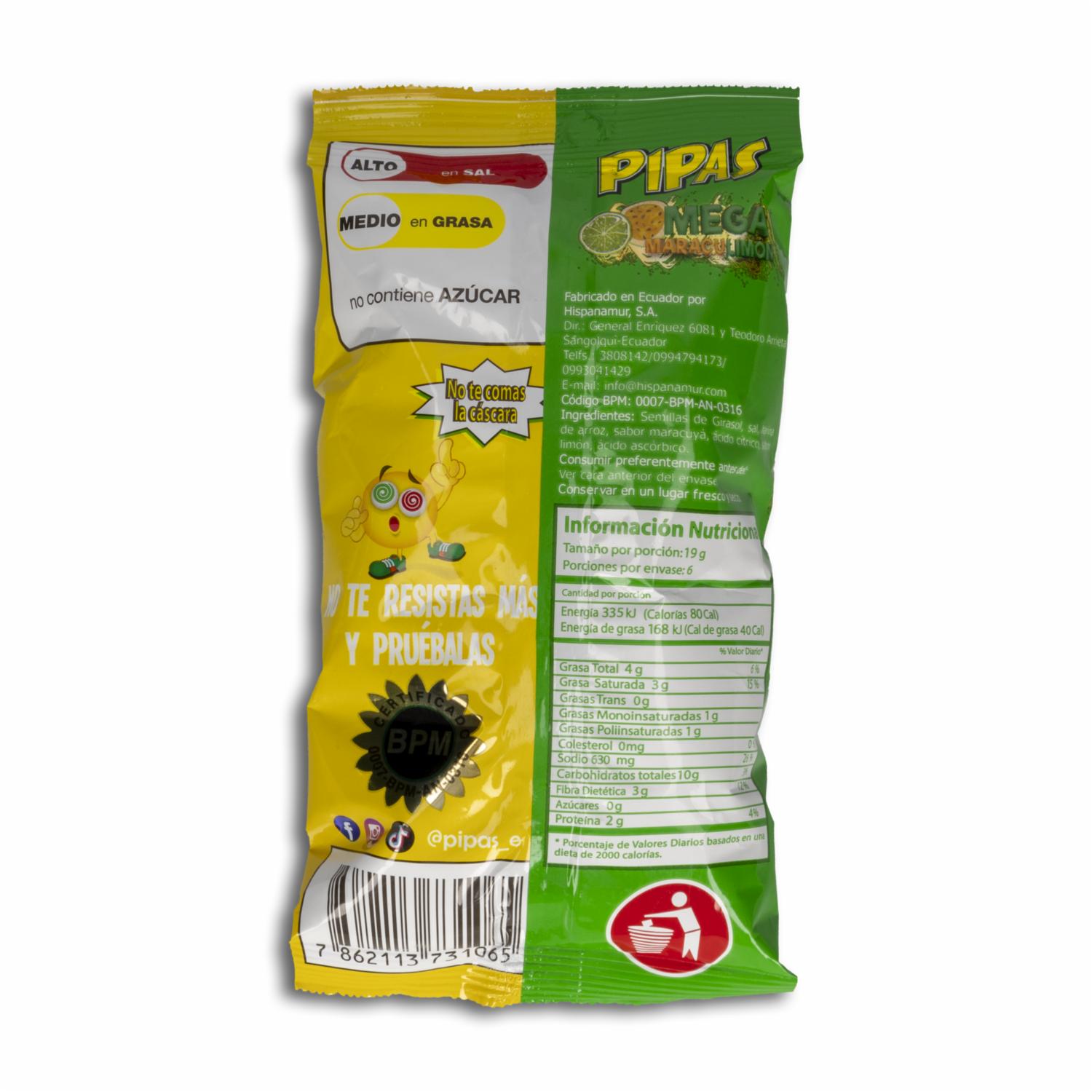 Semillas De Girasol Sabor Maraculimon PIPAS 120 G - Image 2