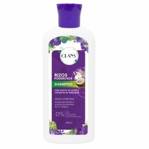 Shampoo De Cabello Rizos Poderosos CLANS 400 Ml