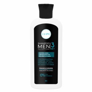 Shampoo De Cabello Men 3 En 1 Pelo Cuerpo Y Barba CLANS 400 Ml