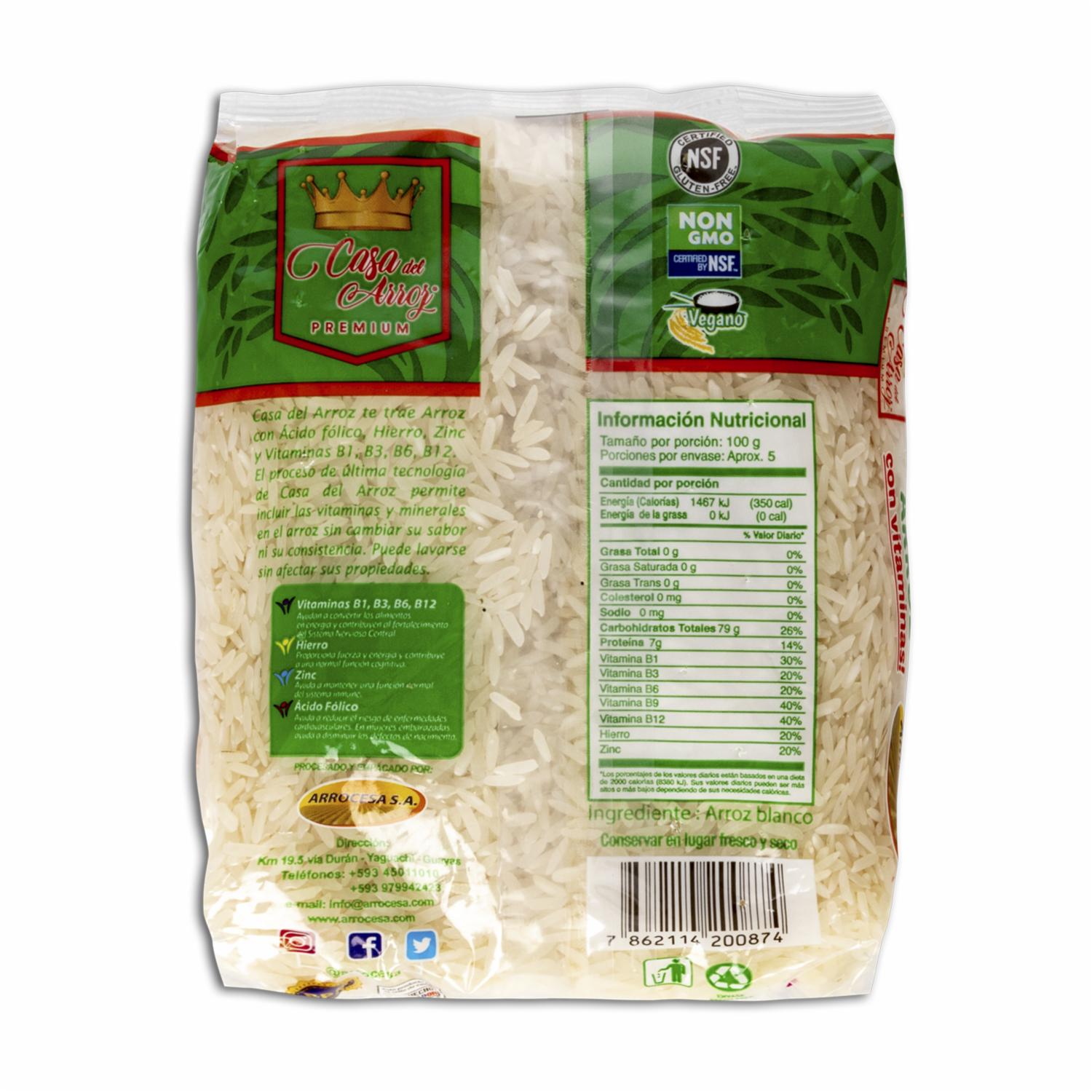 Arroz Con Vitaminas CASA DEL ARROZ 454 G - Image 2