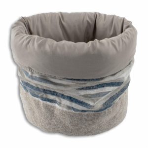 Cesta Bohemian De Forma Triangular De Rayas Azul Con Gris CASAMIGA