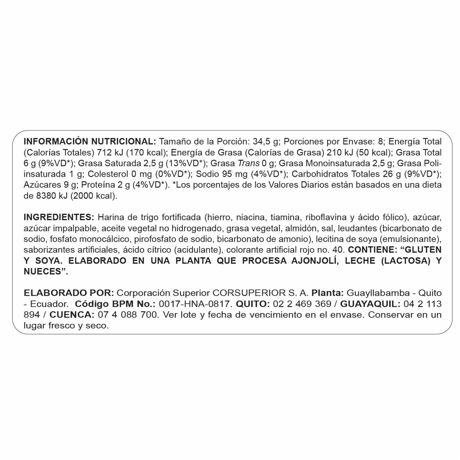 Galleta De Dulce Rellenas Sabor A Fresa CIRCUS 276 G - Image 2