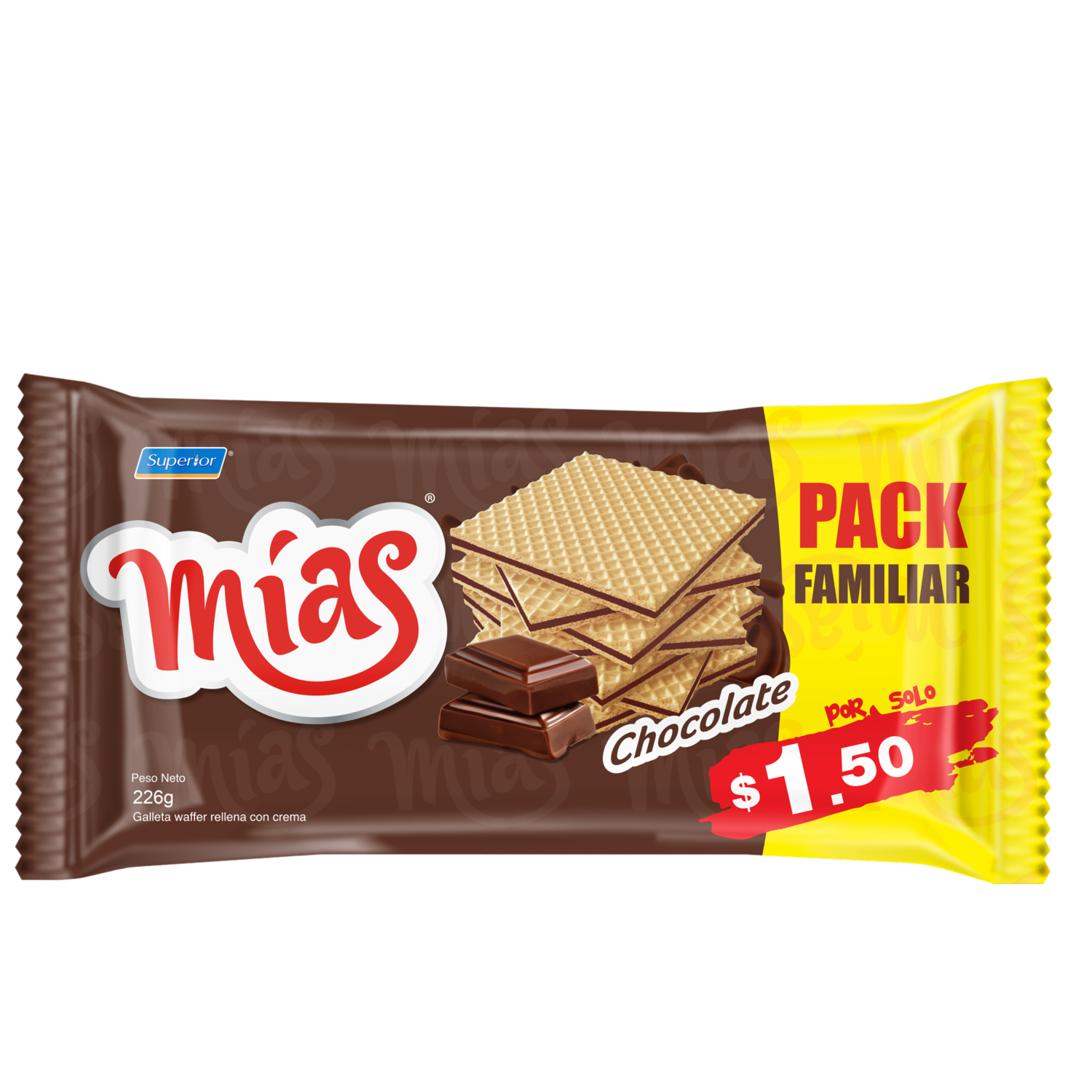 Galleta Wafer Sabor A Chocolate MÍAS 226 G